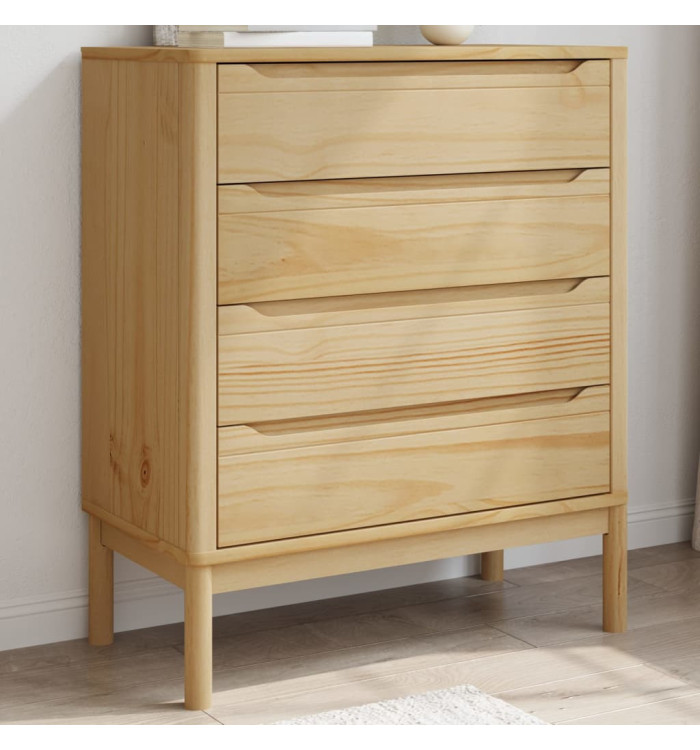 Commode FLORO cire marron bois de pin massif | Mobilier & Déco