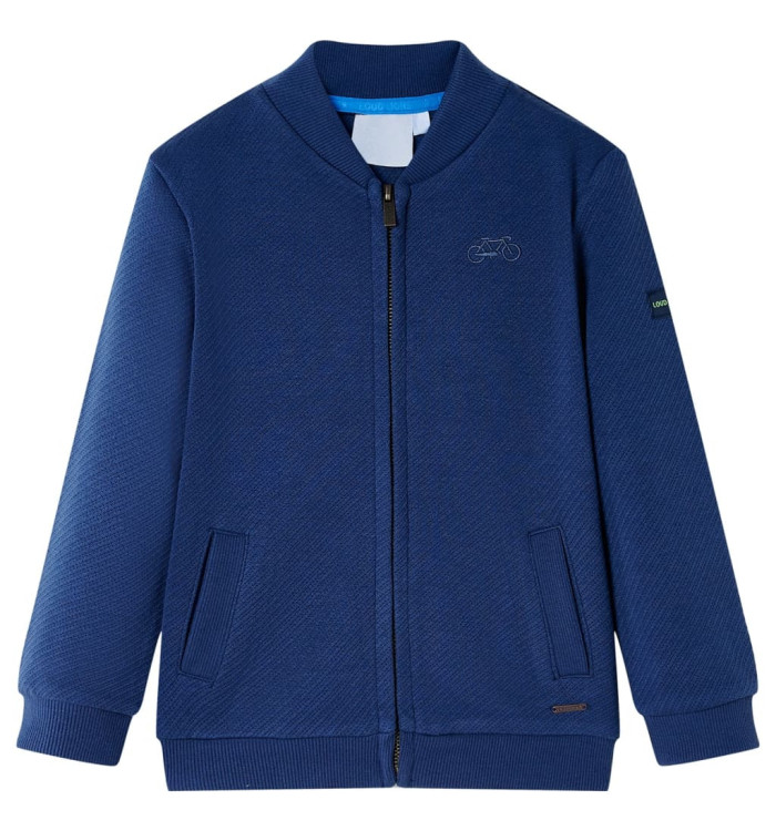 Sweatshirt pour enfants avec fermeture éclair bleu marine 128 | Mobilier & Déco