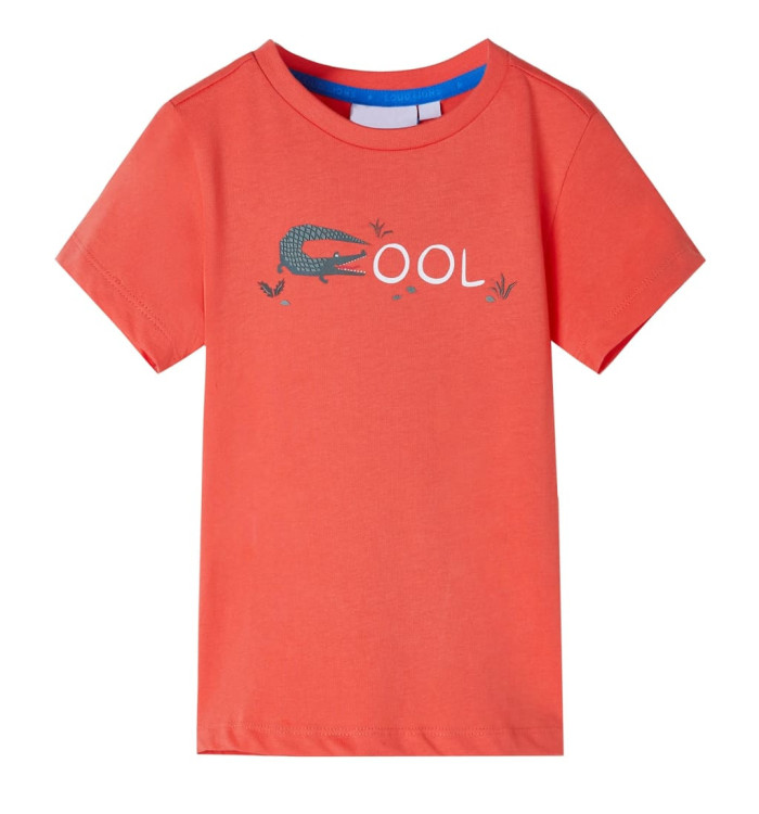T-shirt enfants à manches courtes rouge clair 128 | Mobilier & Déco