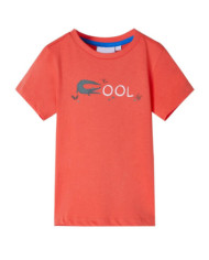 T-shirt enfants à manches courtes rouge clair 128 | Mobilier & Déco
