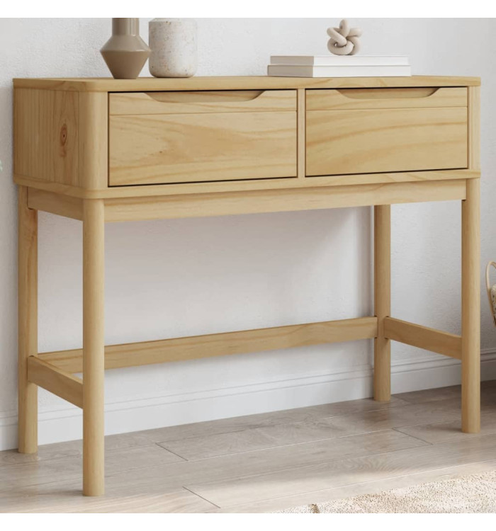 Table console FLORO marron cire 89,5x36,5x73 cm pin massif | Mobilier & Déco