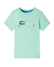 T-shirt enfants à manches courtes vert clair 140 | Mobilier & Déco