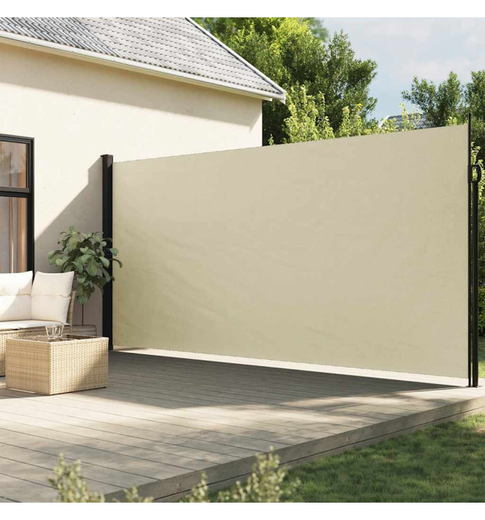 Auvent latéral rétractable crème 220x500 cm | Mobilier & Déco