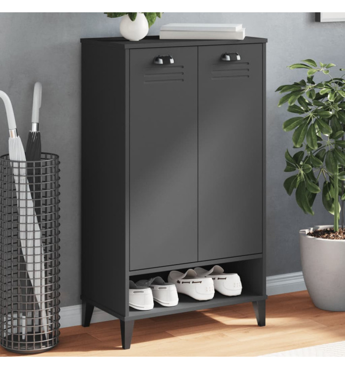 Armoire à chaussures VIKEN gris anthracite bois d'ingénierie | Mobilier & Déco