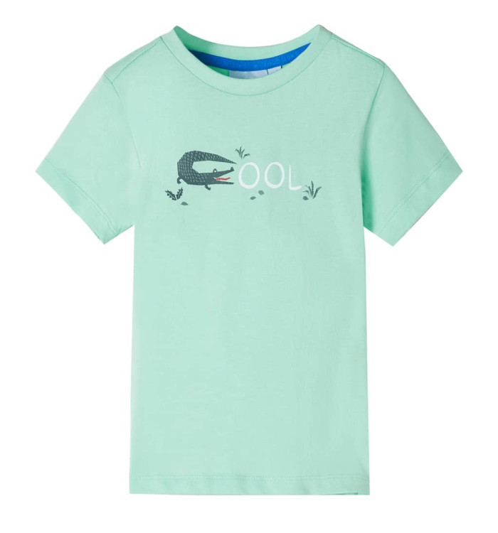 T-shirt enfants à manches courtes vert clair 116 | Mobilier & Déco