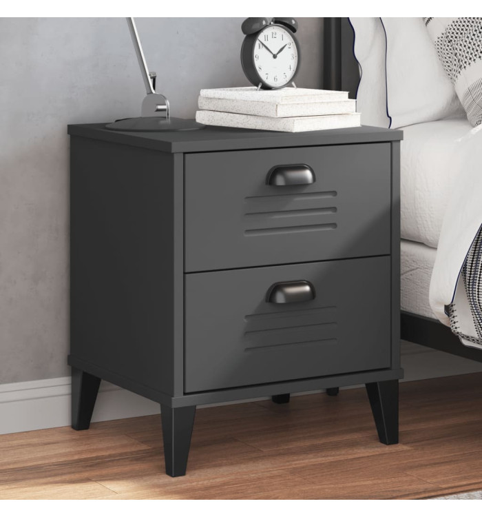 Table de chevet VIKEN gris anthracite bois d'ingénierie | Mobilier & Déco