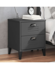 Table de chevet VIKEN gris anthracite bois d'ingénierie | Mobilier & Déco