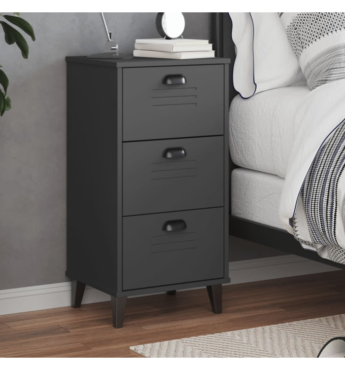 Table de chevet VIKEN gris anthracite bois d'ingénierie | Mobilier & Déco