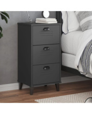 Table de chevet VIKEN gris anthracite bois d'ingénierie | Mobilier & Déco