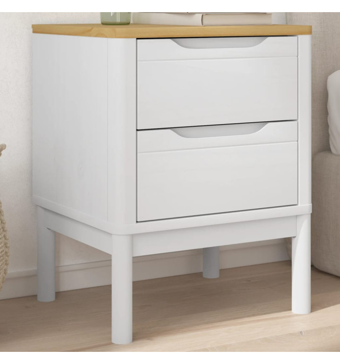 Table de chevet FLORO blanc 45x39x57 cm bois de pin massif | Mobilier & Déco