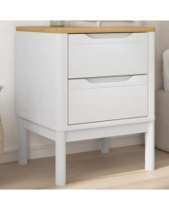Table de chevet FLORO blanc 45x39x57 cm bois de pin massif | Mobilier & Déco
