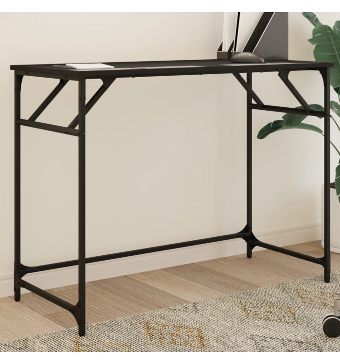 Bureau noir 100x45x76 cm bois ingénierie acier enduit de poudre | Mobilier & Déco