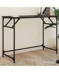 Bureau noir 100x45x76 cm bois ingénierie acier enduit de poudre | Mobilier & Déco