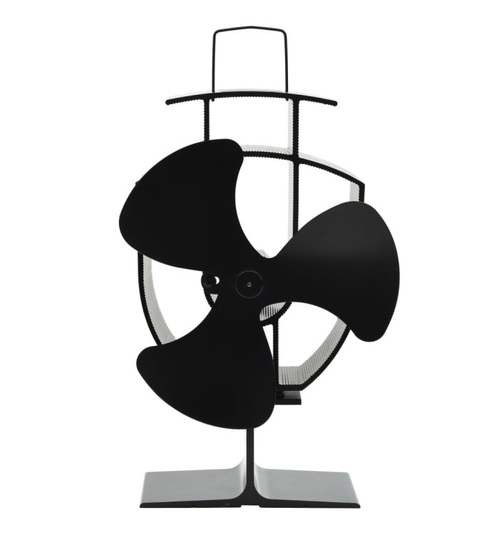 Ventilateur de poêle alimenté par chaleur 3 pales Noir | Mobilier & Déco