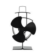 Ventilateur de poêle alimenté par chaleur 3 pales Noir | Mobilier & Déco