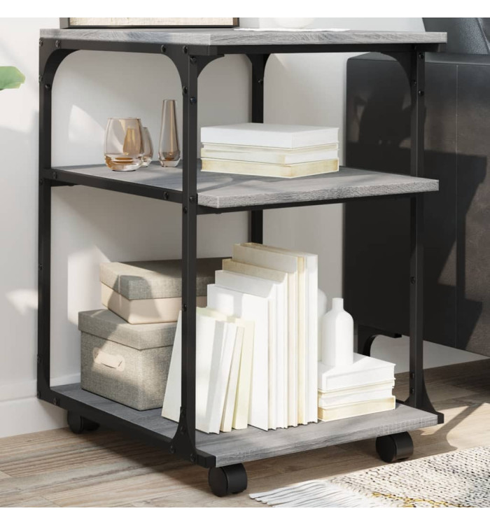 Support d'imprimante à 3 niveaux sonoma gris 43x48x64 cm | Mobilier & Déco