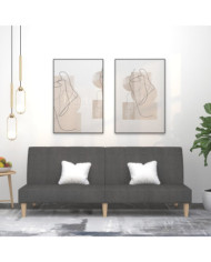 Canapé-lit à 2 places gris foncé tissu | Mobilier & Déco
