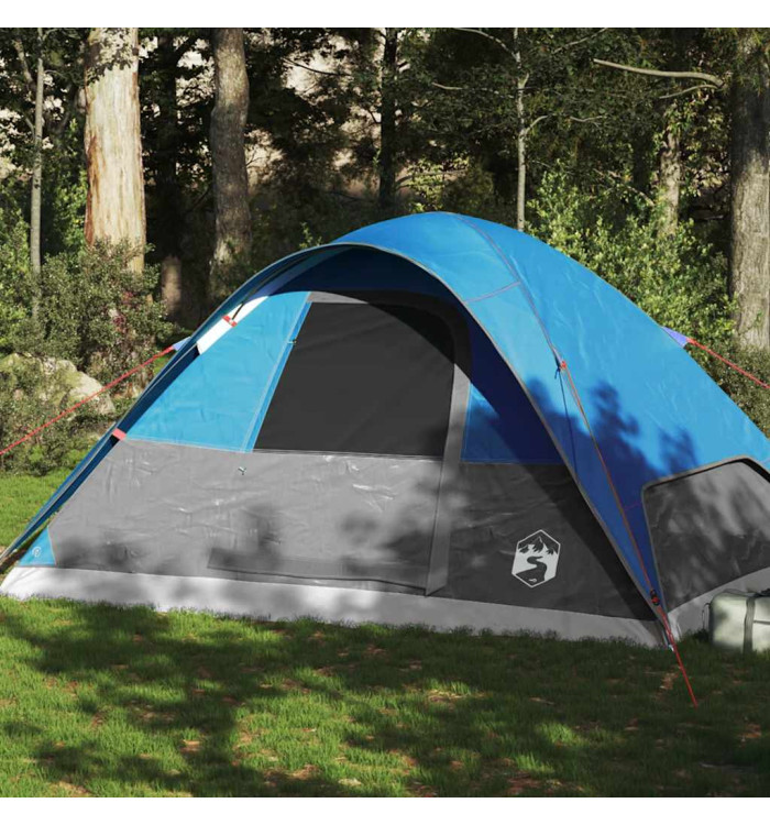 Tente familiale à dôme 6 personnes bleu imperméable | Mobilier & Déco
