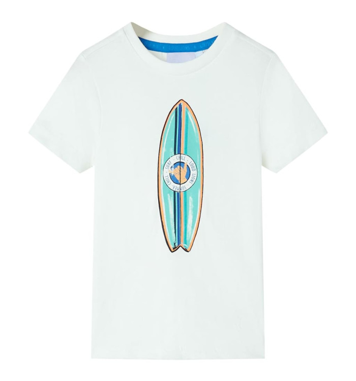 T-shirt pour enfants avec manches courtes écru 128 | Mobilier & Déco