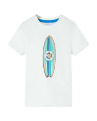 T-shirt pour enfants avec manches courtes écru 128 | Mobilier & Déco