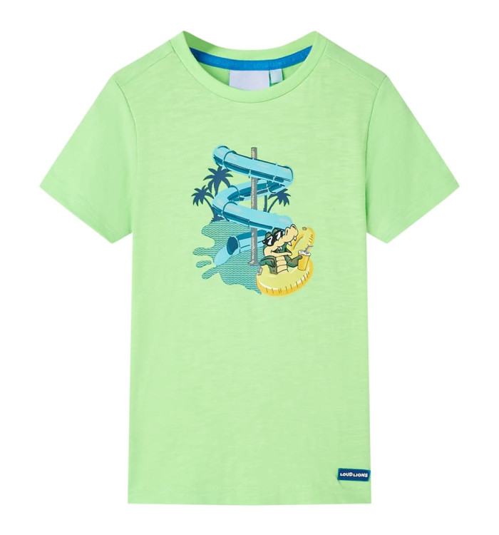 T-shirt pour enfants vert fluo 128 | Mobilier & Déco