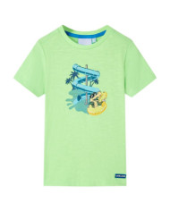 T-shirt pour enfants vert fluo 128 | Mobilier & Déco