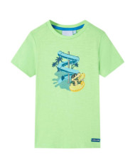 T-shirt pour enfants vert fluo 104 | Mobilier & Déco