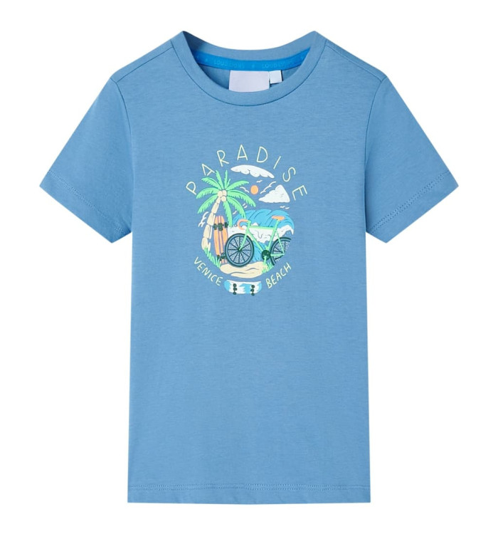 T-shirt pour enfants bleu moyen 128 | Mobilier & Déco