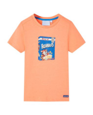 T-shirt pour enfants avec manches courtes orange néon 128 | Mobilier & Déco