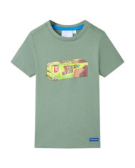T-shirt pour enfants avec manches courtes kaki 140 | Mobilier & Déco