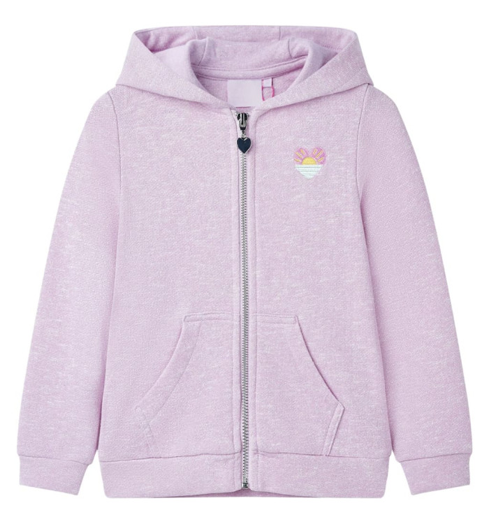 Sweatshirt à capuche et fermeture éclair pour enfants mélange lila 104 | Mobilier & Déco