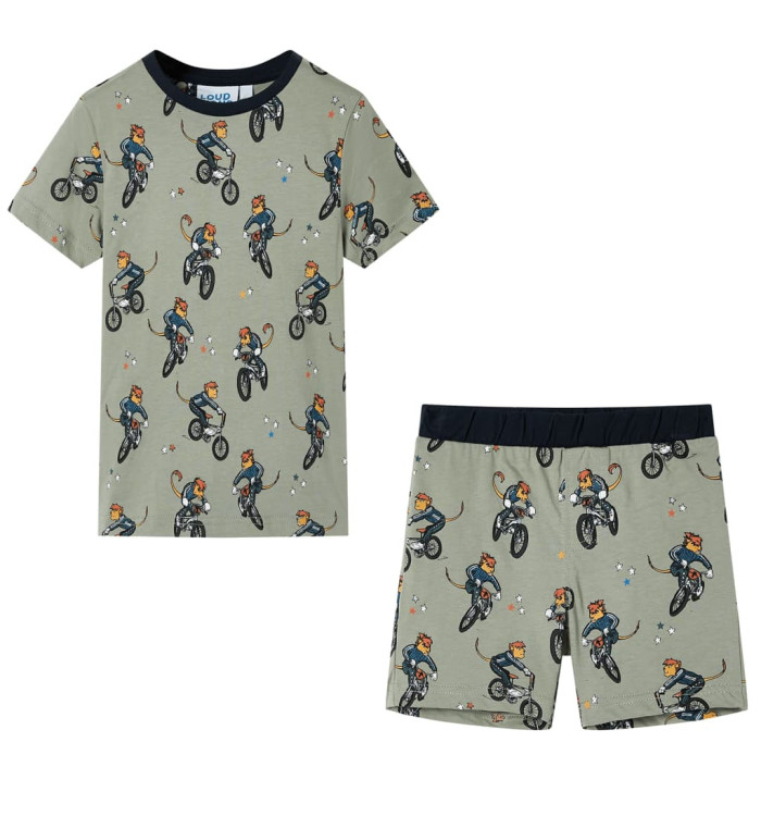 Pyjamas à manches courtes pour enfants kaki clair 104 | Mobilier & Déco