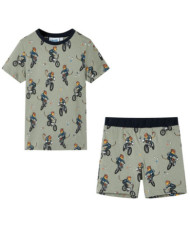 Pyjamas à manches courtes pour enfants kaki clair 104 | Mobilier & Déco