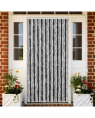 Rideau anti-mouches gris et noir 90x200 cm chenille | Mobilier & Déco