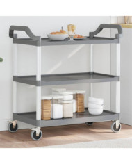 Chariot à 3 niveaux gris 99x50x96 cm aluminium | Mobilier & Déco