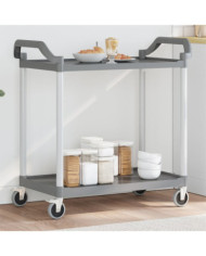 Chariot à 2 niveaux gris 99x50x97 cm aluminium | Mobilier & Déco