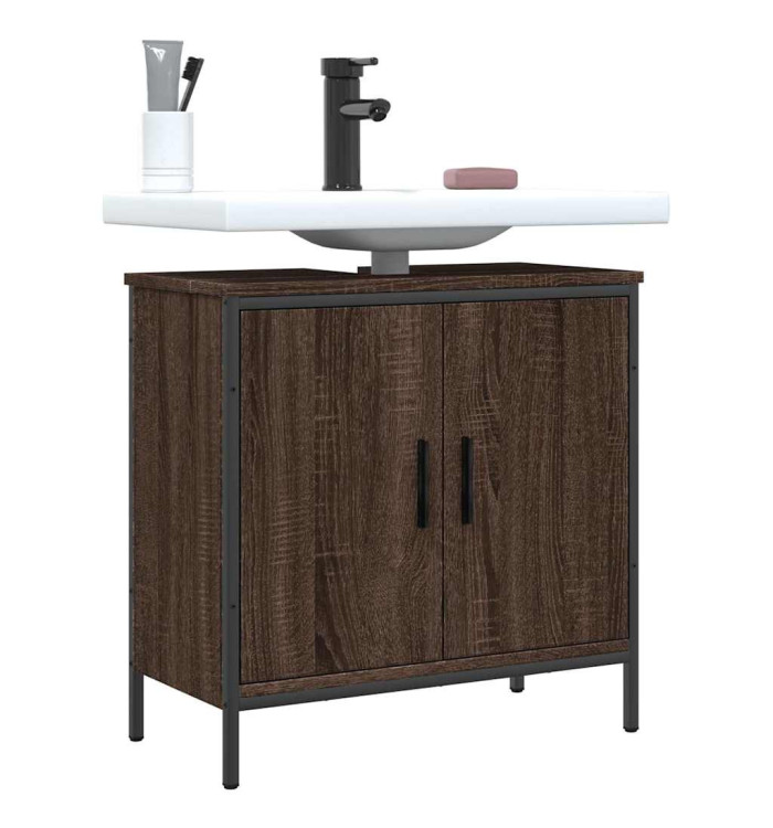 Armoire lavabo de salle de bain chêne marron 60x30x60 cm | Mobilier & Déco
