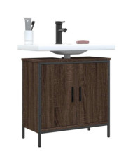 Armoire lavabo de salle de bain chêne marron 60x30x60 cm | Mobilier & Déco