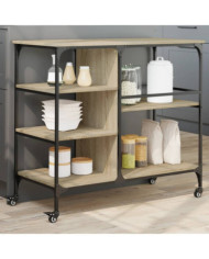 Chariot de cuisine chêne sonoma 100x45x89,5cm bois d'ingénierie | Mobilier & Déco