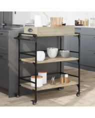 Chariot de cuisine chêne sonoma 81,5x41x92,5 cm bois ingénierie | Mobilier & Déco