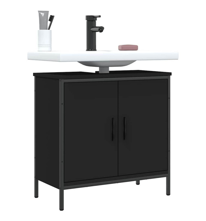 Armoire lavabo de salle de bain noir 60x30x60 cm | Mobilier & Déco