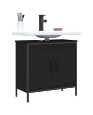 Armoire lavabo de salle de bain noir 60x30x60 cm | Mobilier & Déco