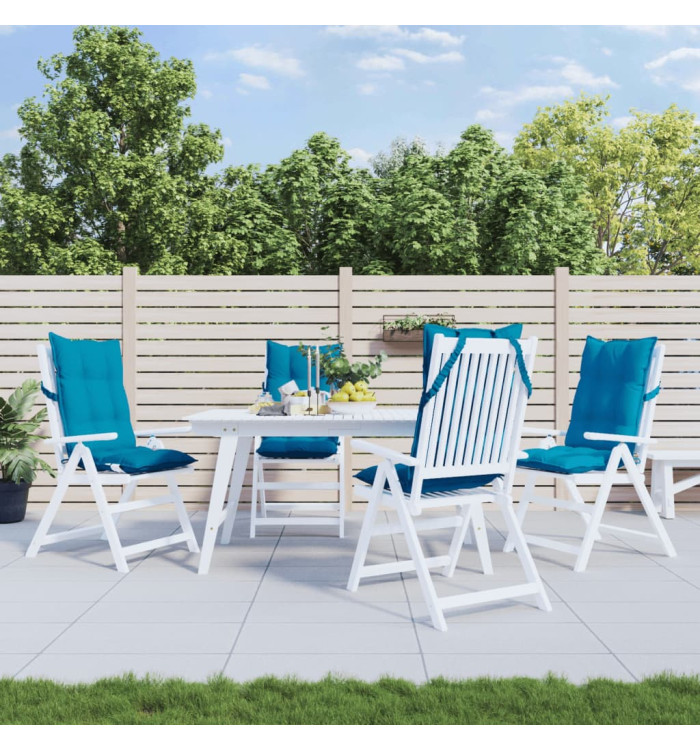 Coussins de chaise à dossier haut lot de 4 bleu clair | Mobilier & Déco