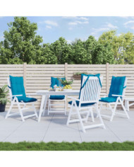 Coussins de chaise à dossier haut lot de 4 bleu clair | Mobilier & Déco