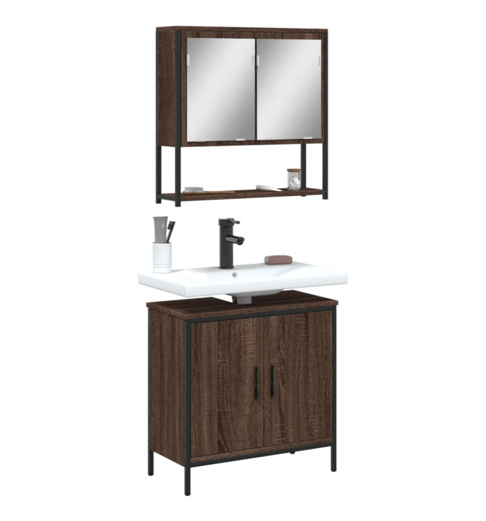 Ensemble de meubles de salle de bain 2 pcs Chêne marron | Mobilier & Déco