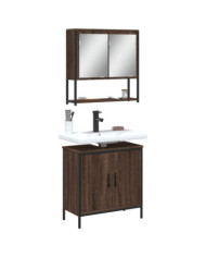 Ensemble de meubles de salle de bain 2 pcs Chêne marron | Mobilier & Déco
