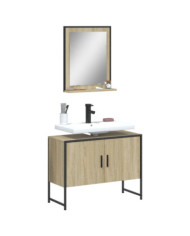 Ensemble d'armoires de salle de bain 2 pcs chêne sonoma | Mobilier & Déco