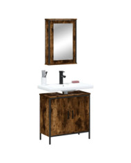 Ensemble de meubles de salle de bain 2 pcs Chêne fumé | Mobilier & Déco