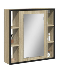 Armoire à miroir de salle de bain chêne sonoma bois ingénierie | Mobilier & Déco