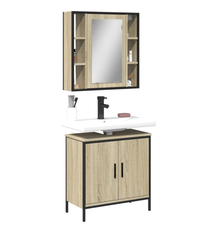 Ensemble de meubles de salle de bain 2 pcs chêne sonoma | Mobilier & Déco